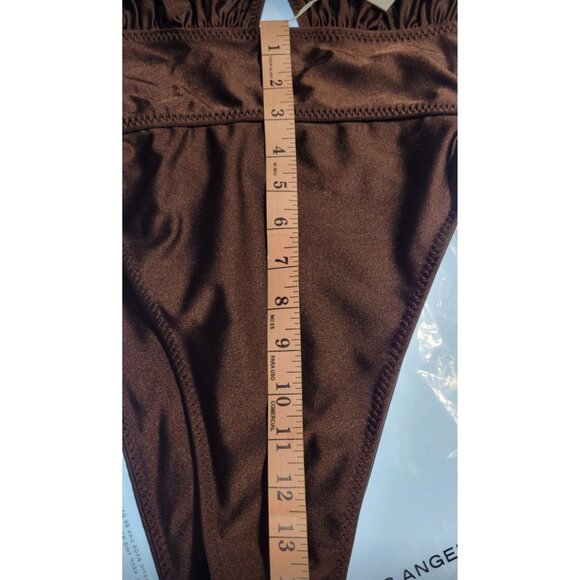 SAME Los Angeles One Piece Swimsuit Brown Halter High Cut Cheeky NWT Size S - Picture 4 of 6